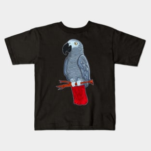 African Grey Parrot Kids T-Shirt